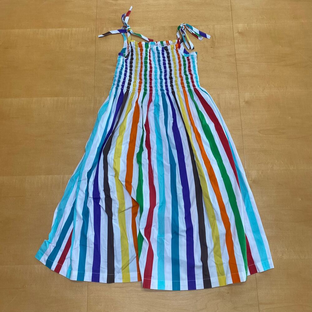 Caroline Constas x Maisonette Girls Scarlett Smocked Dress Rainbow 6 7Y
